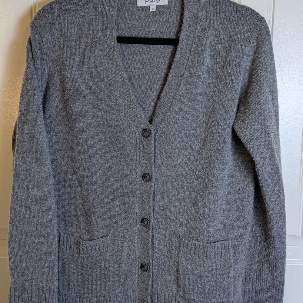 PURA BOYFRIEND Cardigan Cashmere/Merino Wool Wmn's Quiet Luxury Preppy Classic
